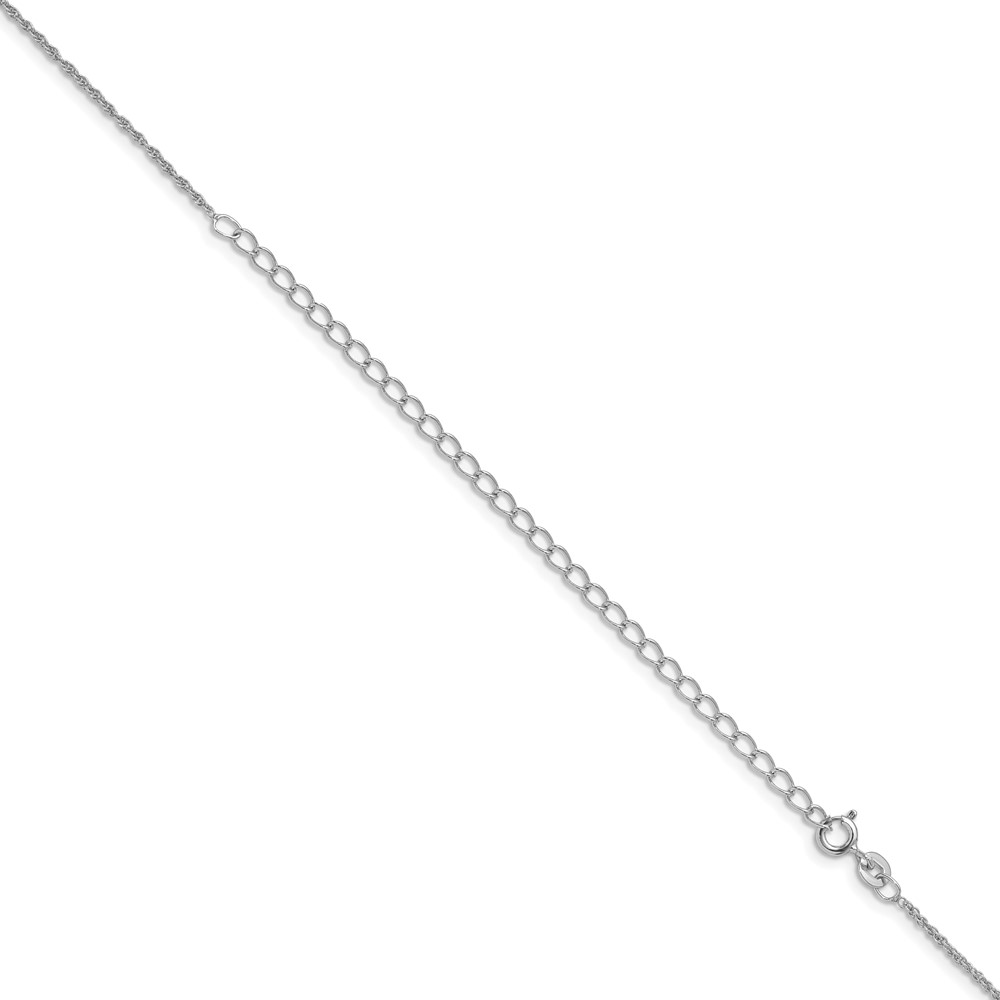 Sterling Silver Rhodium-plated 1.3mm Loose Rope Chain w/4in ext. (QFC67RH-22)