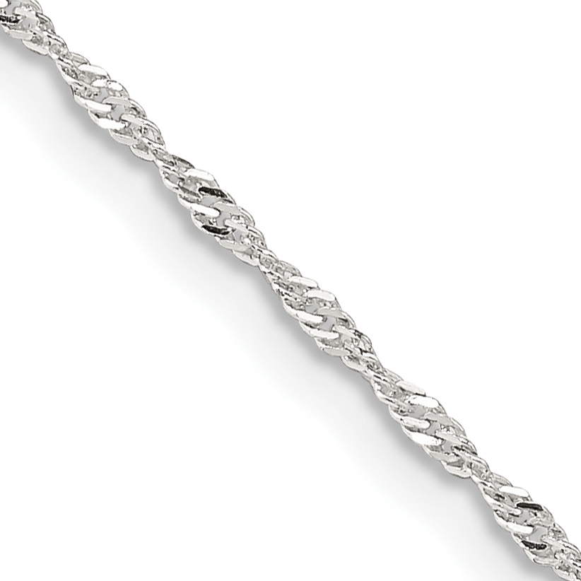 Sterling Silver 1.4mm Singapore Chain (QFC68-14)