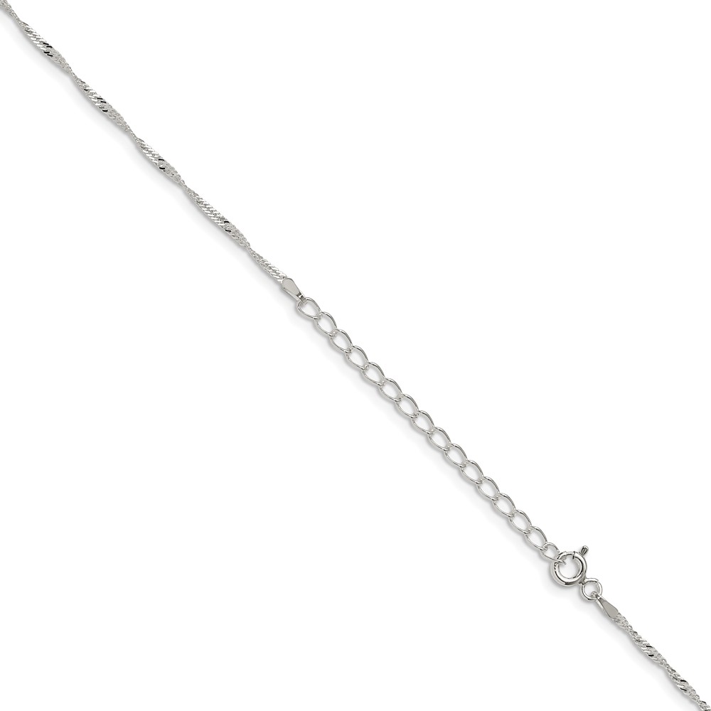 Sterling Silver 1.4mm Singapore Chain w/2in ext. (QFC68E-18)