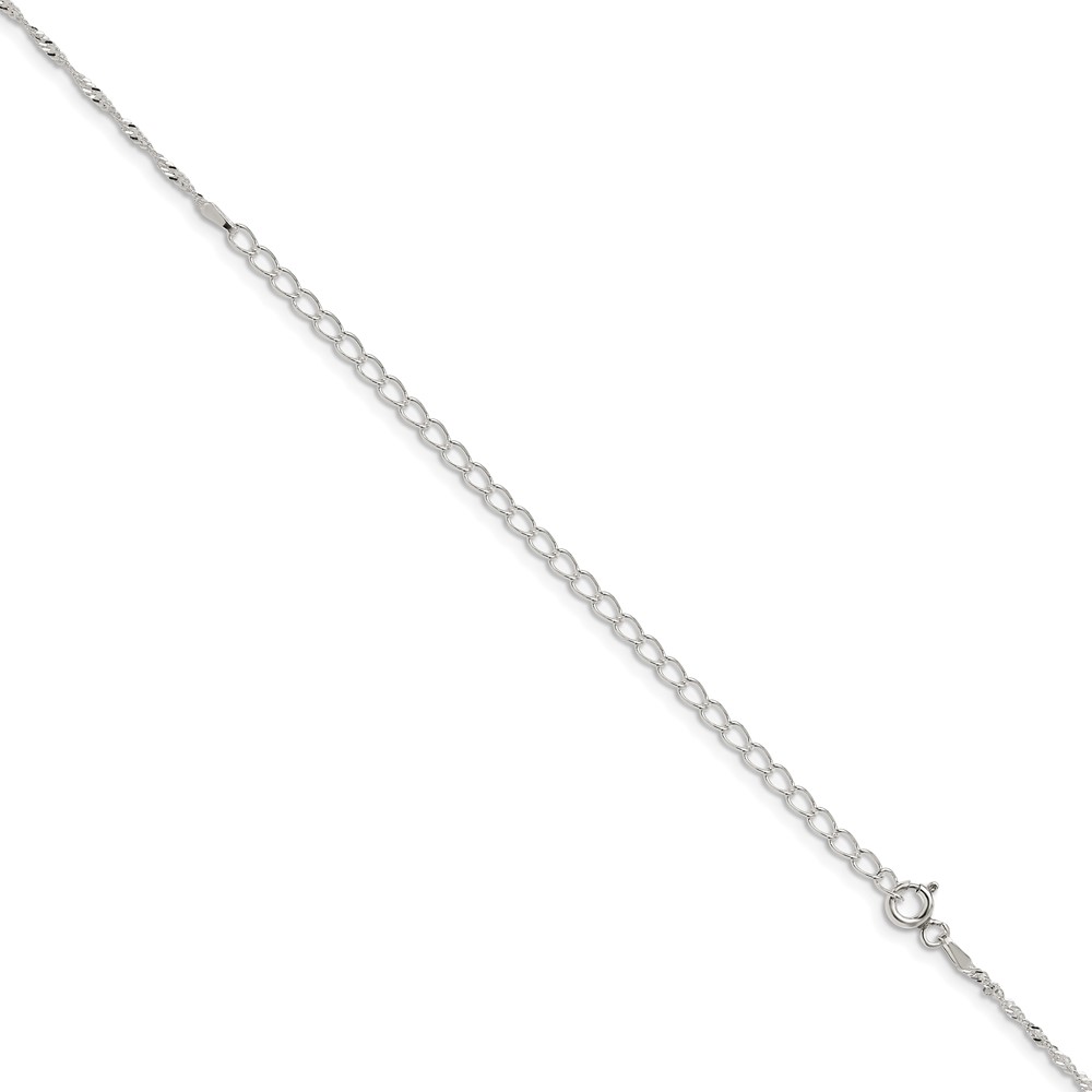 Sterling Silver 1.4mm Singapore Chain w/4in ext. (QFC68E-22)