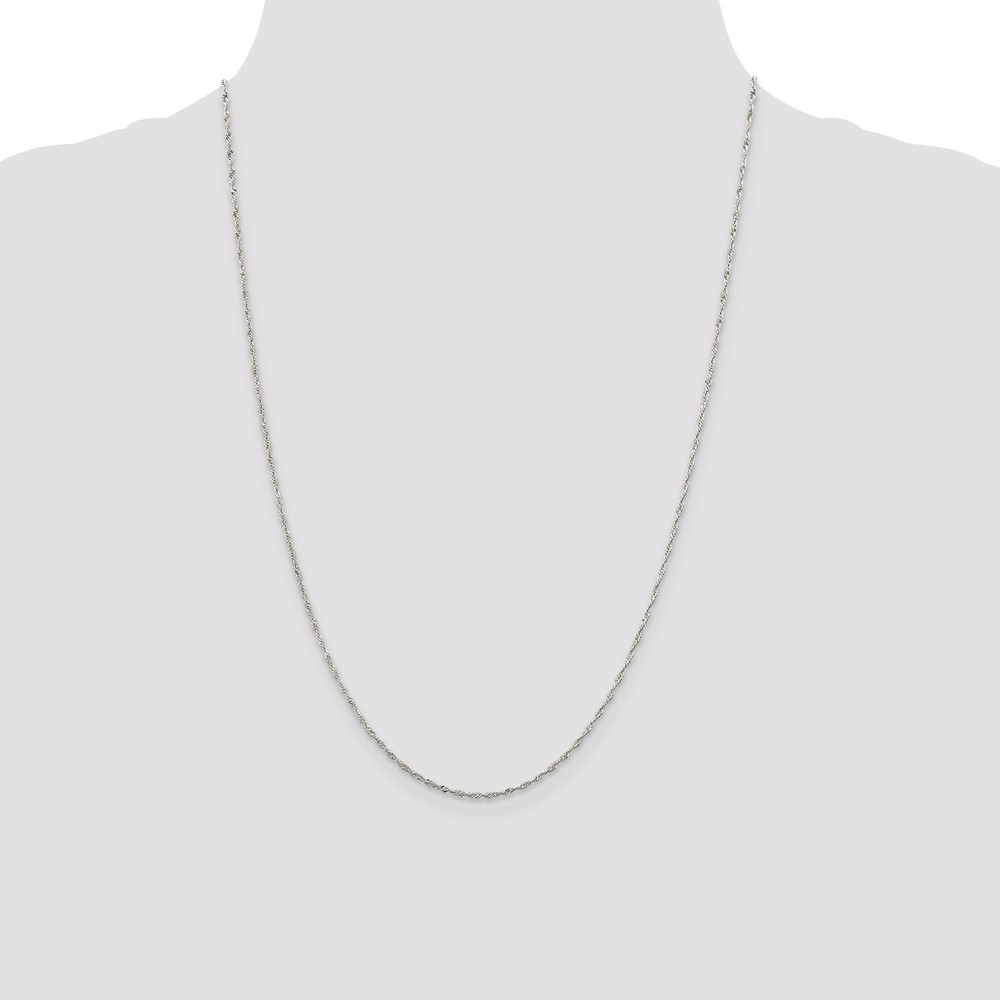 Sterling Silver Rhodium-plated 1.4mm Singapore Chain (QFC68R-24)