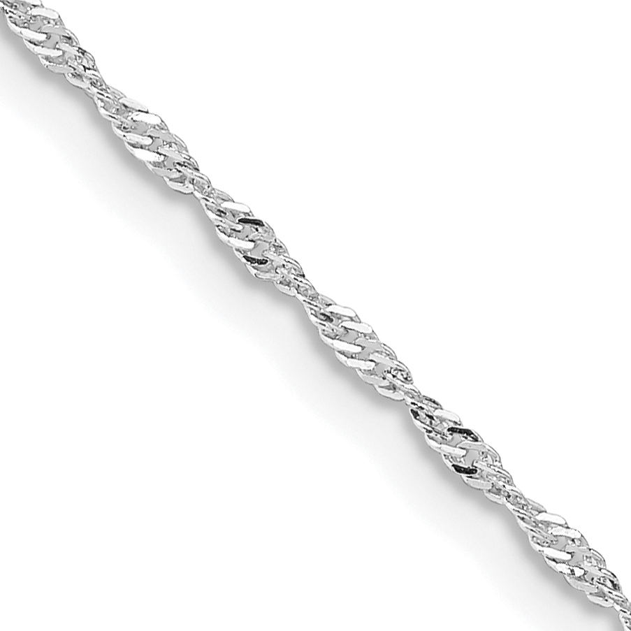 Sterling Silver Rhodium-plated 1.4mm Singapore Chain (QFC68R-16)