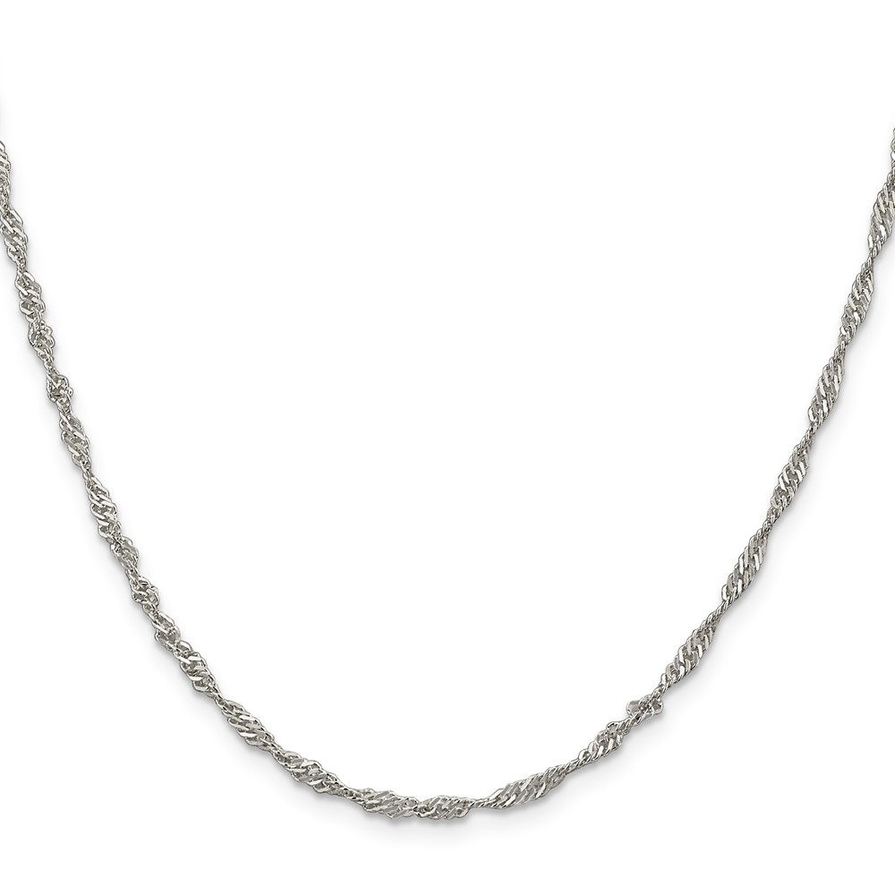 Sterling Silver 2.25mm Singapore Chain (QFC69-30)