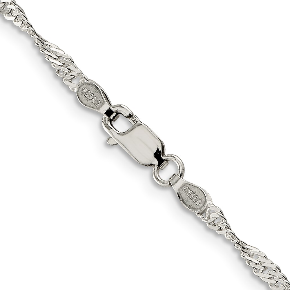 Sterling Silver 2.25mm Singapore Chain (QFC69-30)