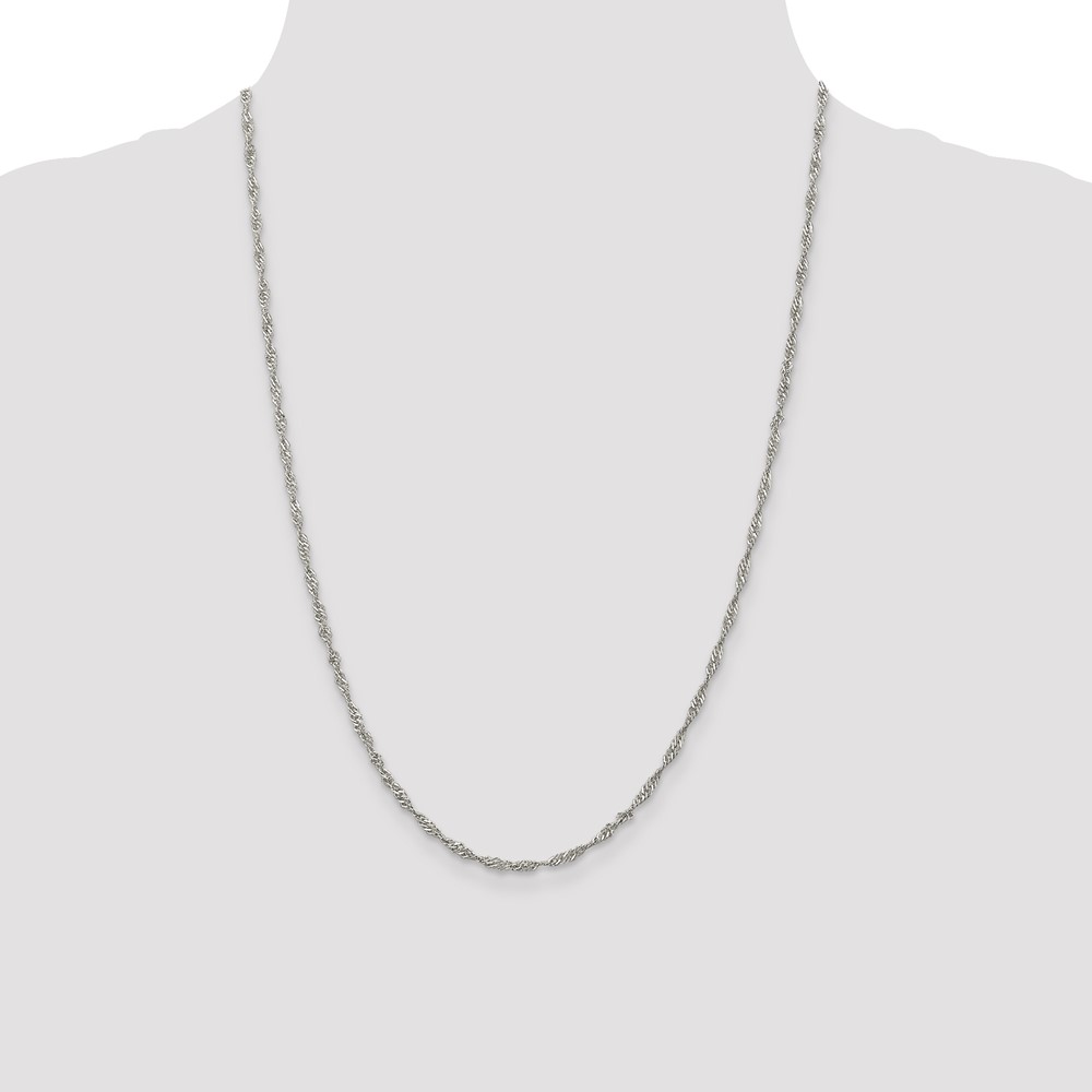 Sterling Silver 2.25mm Singapore Chain (QFC69-24)