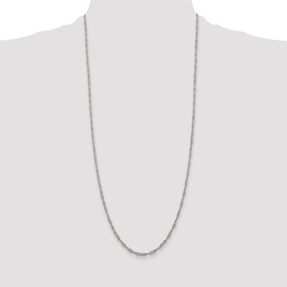 Sterling Silver 2.25mm Singapore Chain (QFC69-30)