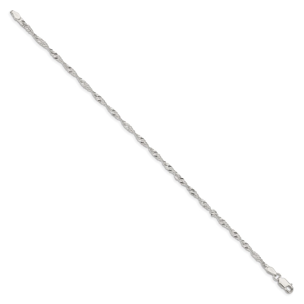 Sterling Silver 2.25mm Singapore Chain (QFC69-7)