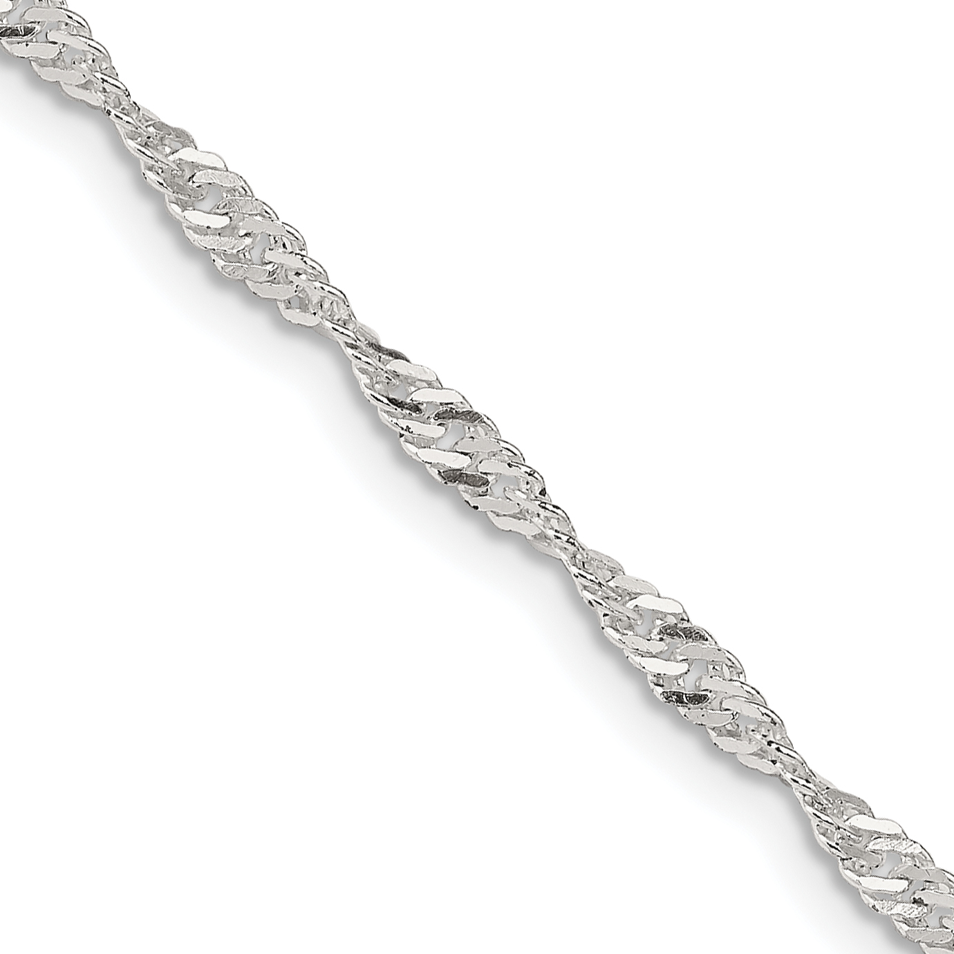 Sterling Silver 2.25mm Singapore Chain (QFC69-26)