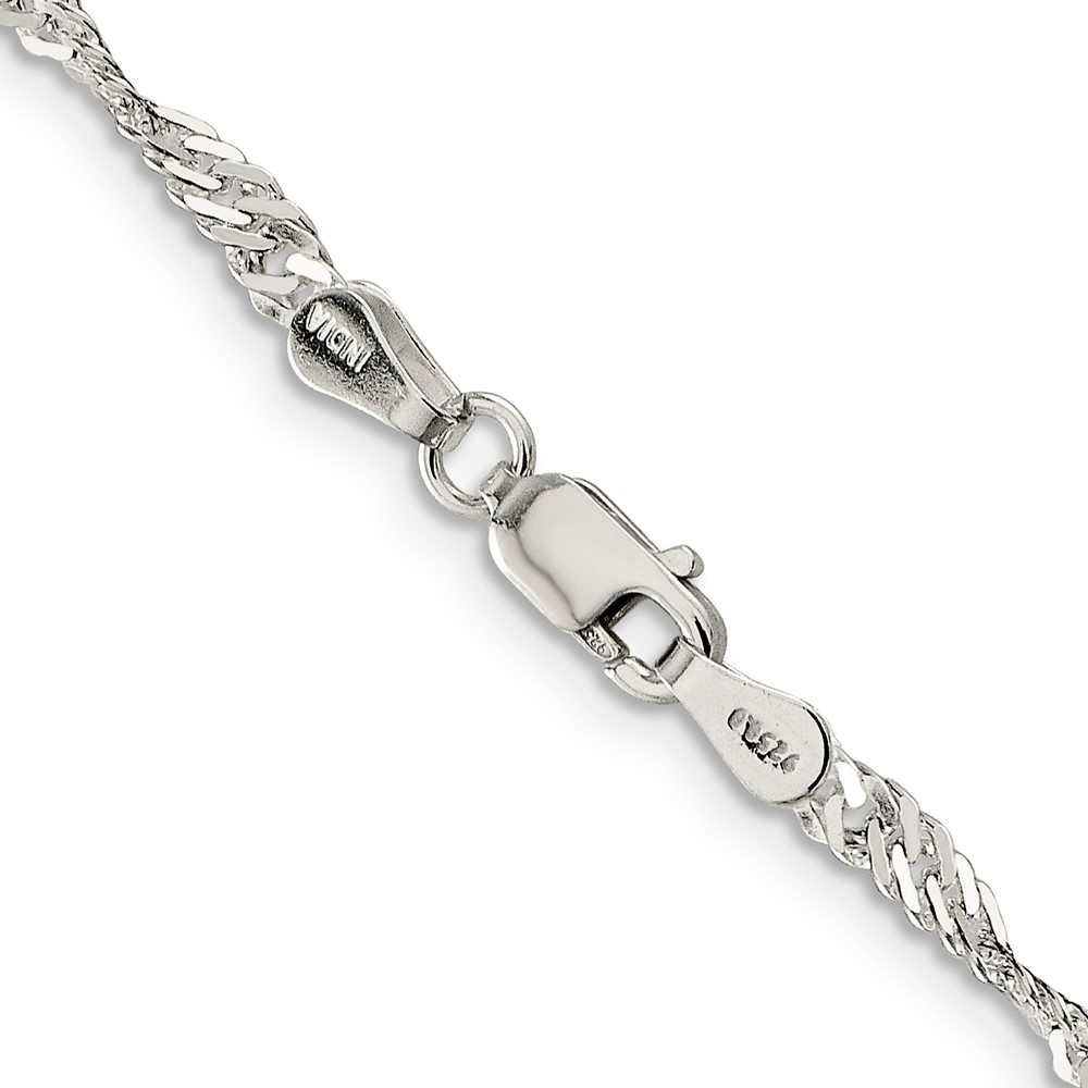 Sterling Silver 3mm Singapore Chain (QFC70-16)