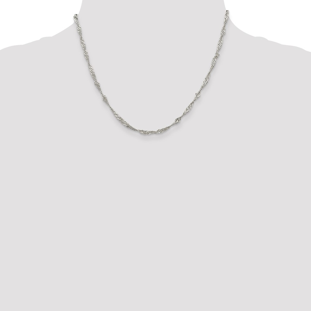Sterling Silver 3mm Singapore Chain (QFC70-18)