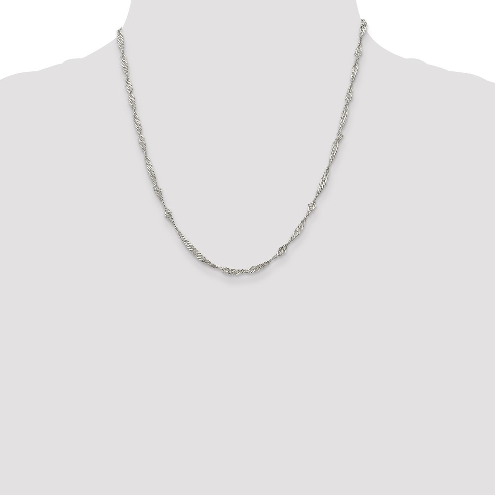 Sterling Silver 3mm Singapore Chain (QFC70-20)