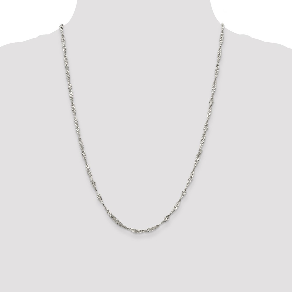 Sterling Silver 3mm Singapore Chain (QFC70-24)