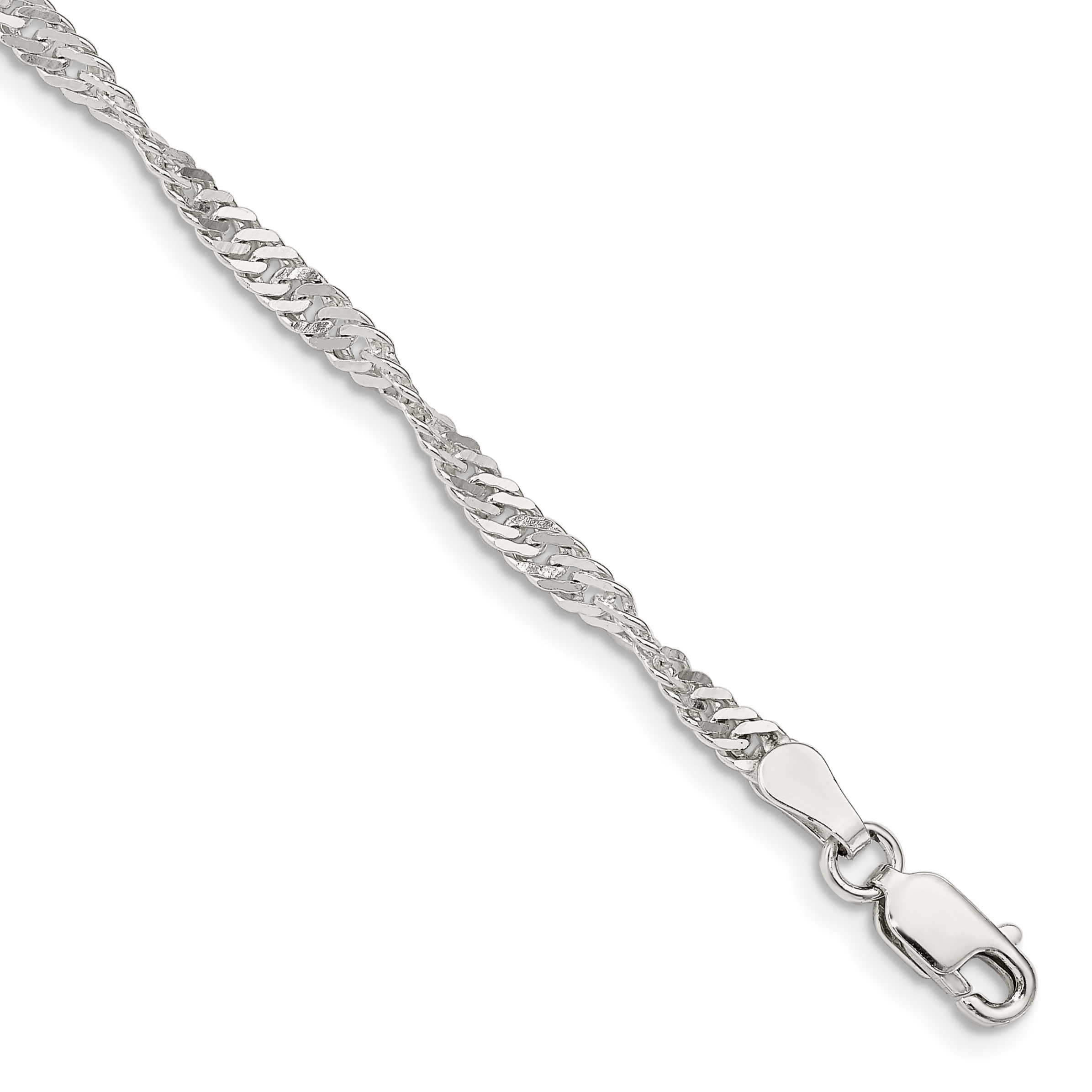 Sterling Silver 3mm Singapore Chain (QFC70-7)