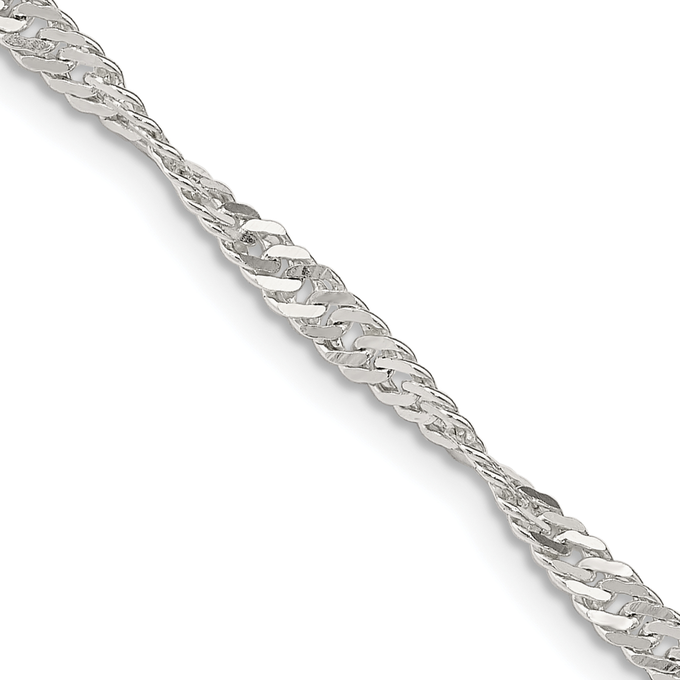 Sterling Silver 3mm Singapore Chain (QFC70-16)