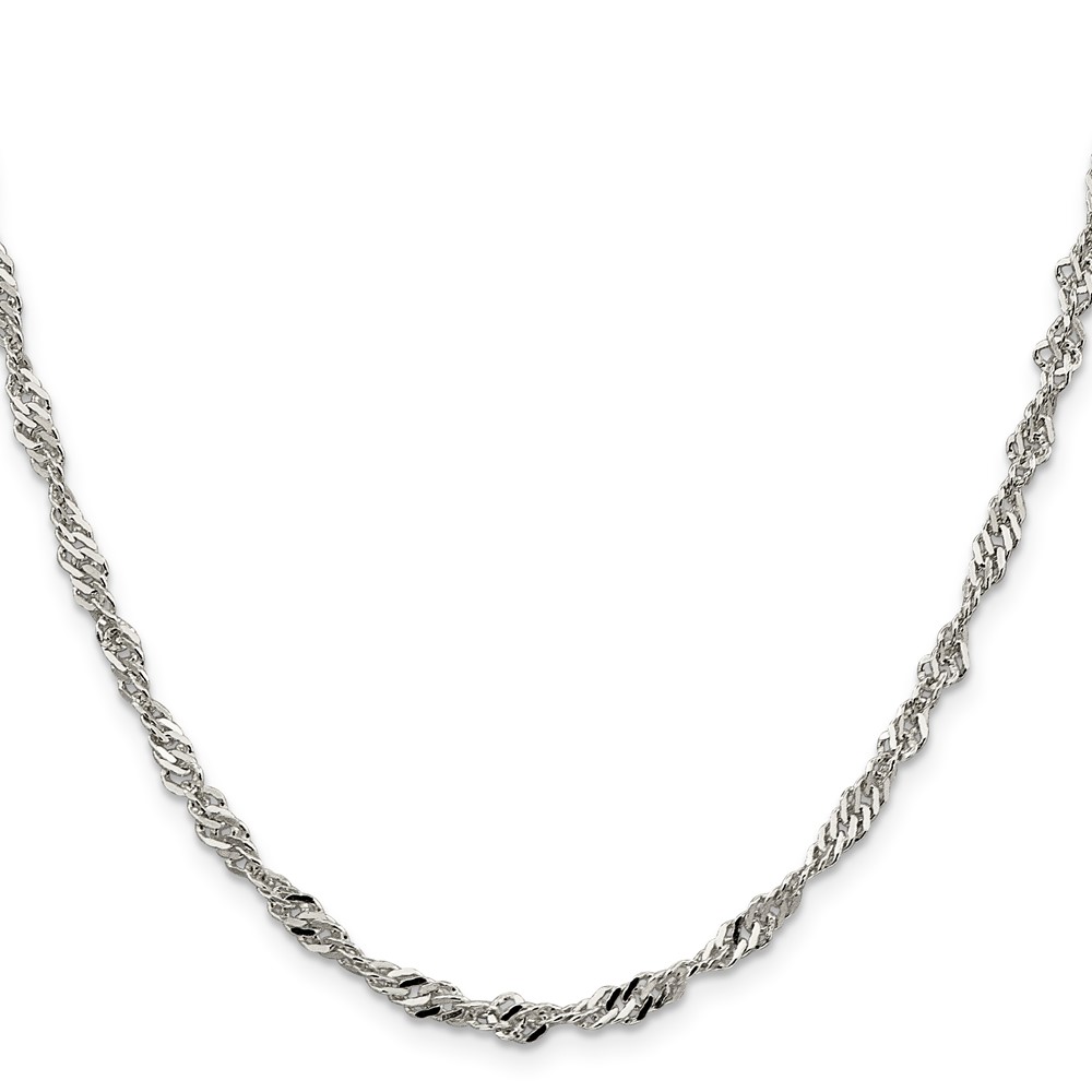 Sterling Silver 3.5mm Singapore Chain (QFC71-18)