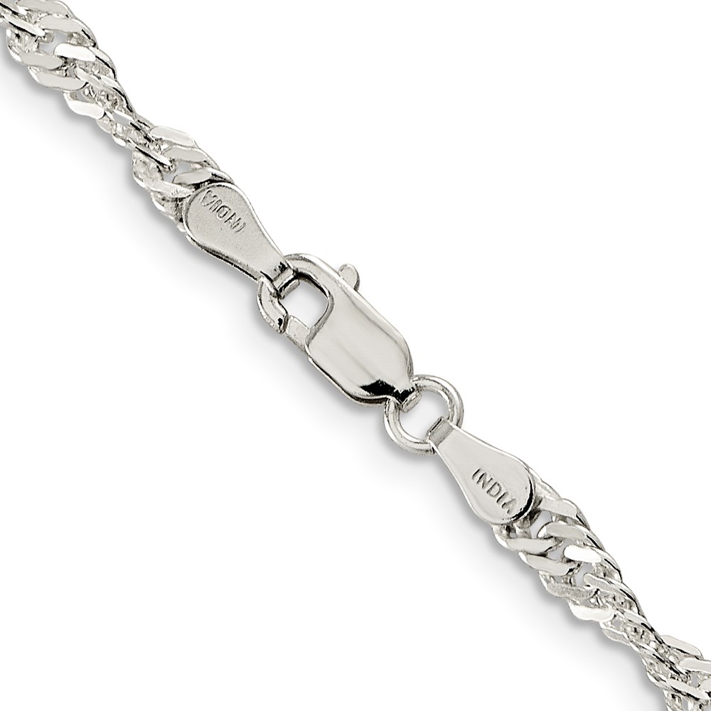 Sterling Silver 3.5mm Singapore Chain (QFC71-18)