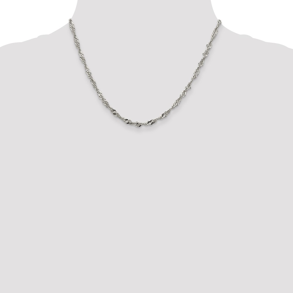 Sterling Silver 3.5mm Singapore Chain (QFC71-18)
