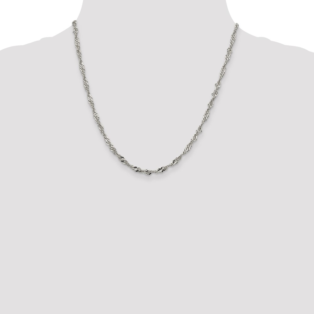 Sterling Silver 3.5mm Singapore Chain (QFC71-20)