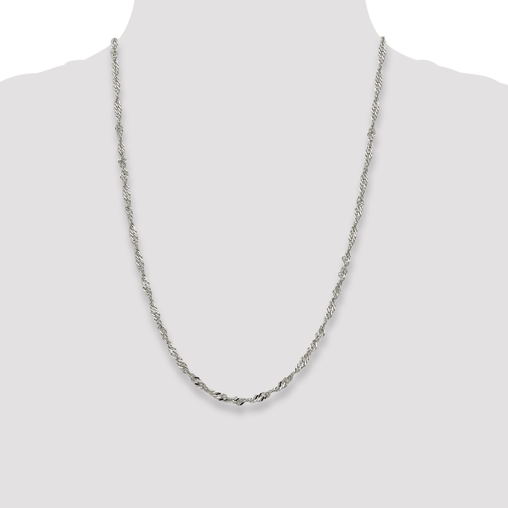 Sterling Silver 3.5mm Singapore Chain (QFC71-24)