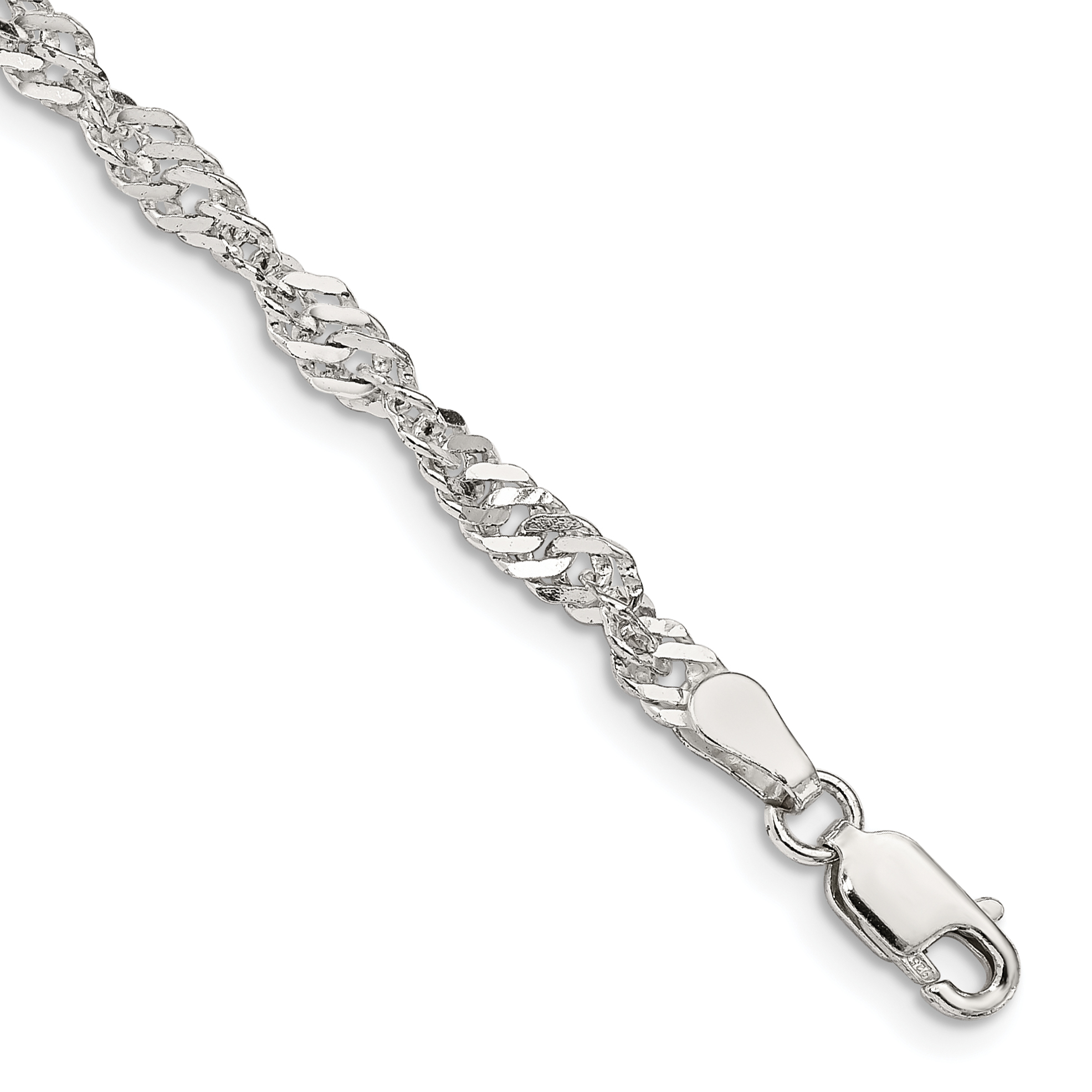 Sterling Silver 3.5mm Singapore Chain (QFC71-7)