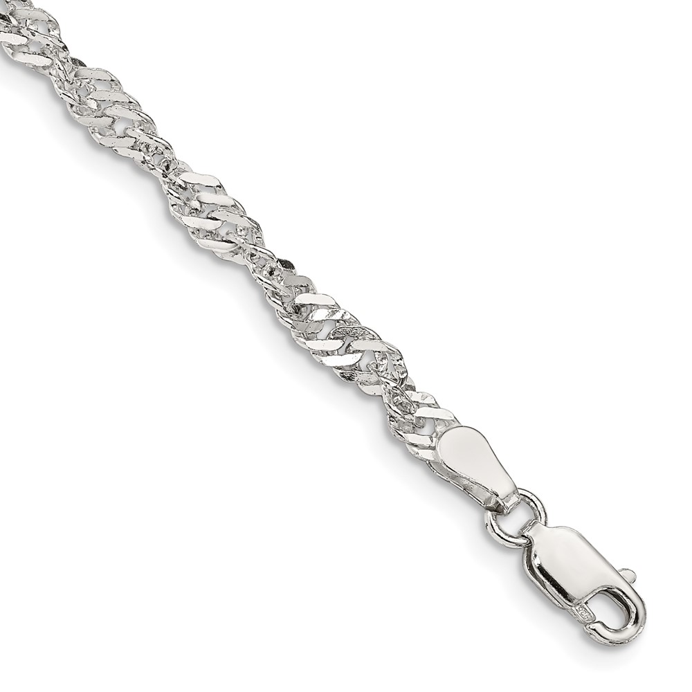 Sterling Silver 3.5mm Singapore Chain (QFC71-7)