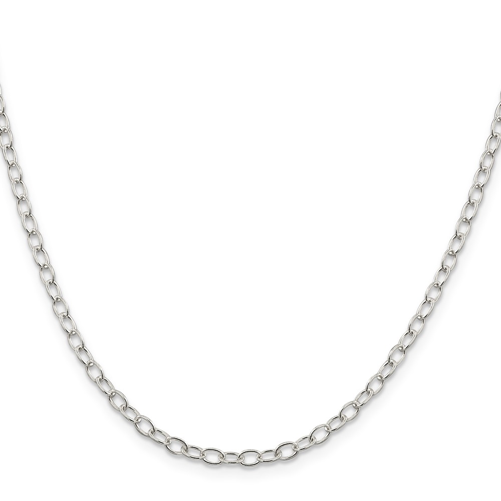 Sterling Silver 3.4mm Oval Cable Chain (QFC72-30)