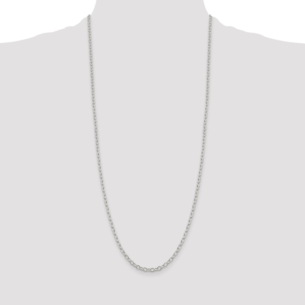 Sterling Silver 3.4mm Oval Cable Chain (QFC72-30)