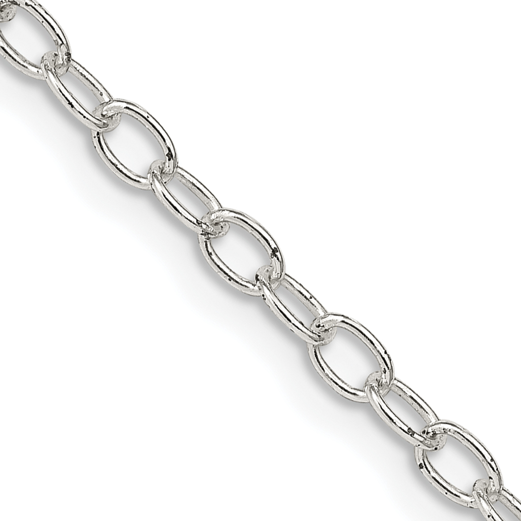 Sterling Silver 3.4mm Oval Cable Chain (QFC72-16)