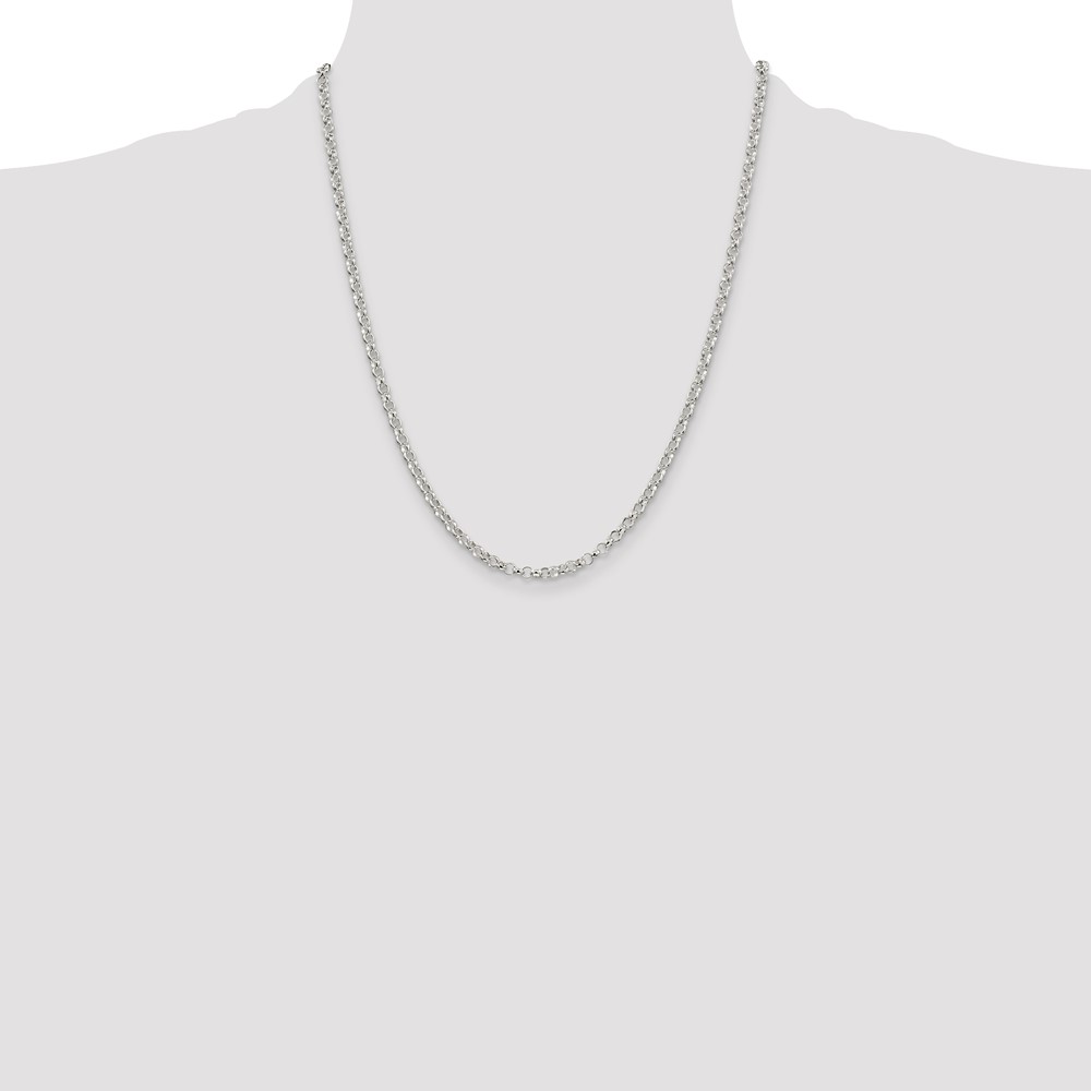Sterling Silver 3.5mm Rolo Chain (QFC74-22)