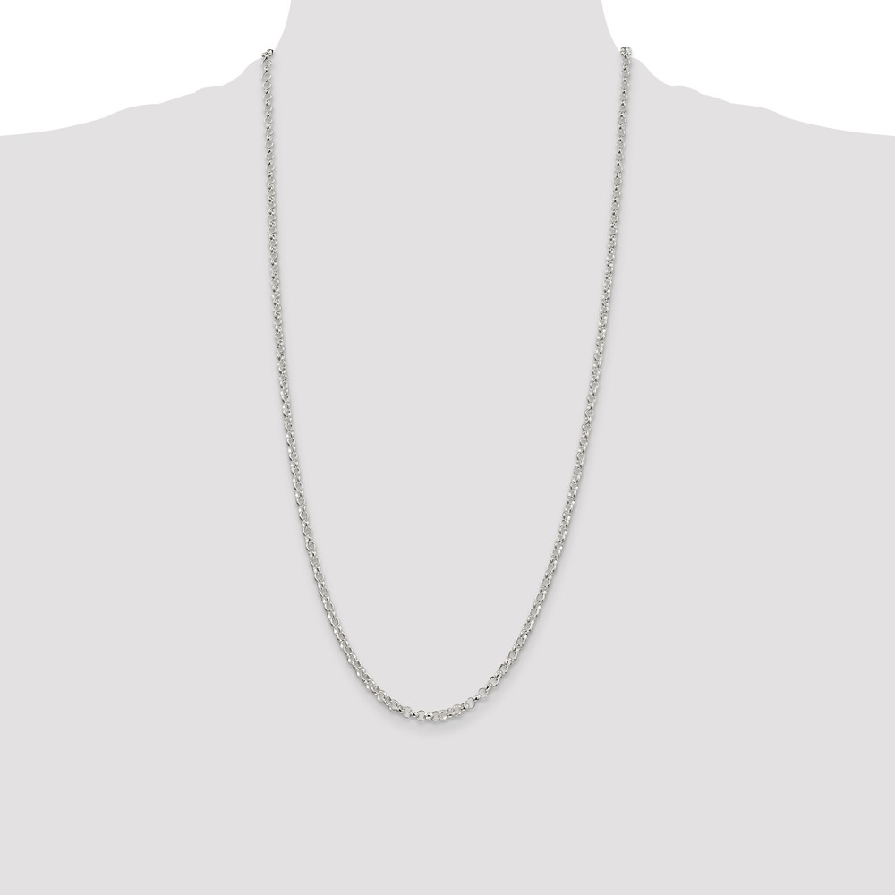 Sterling Silver 3.5mm Rolo Chain (QFC74-28)