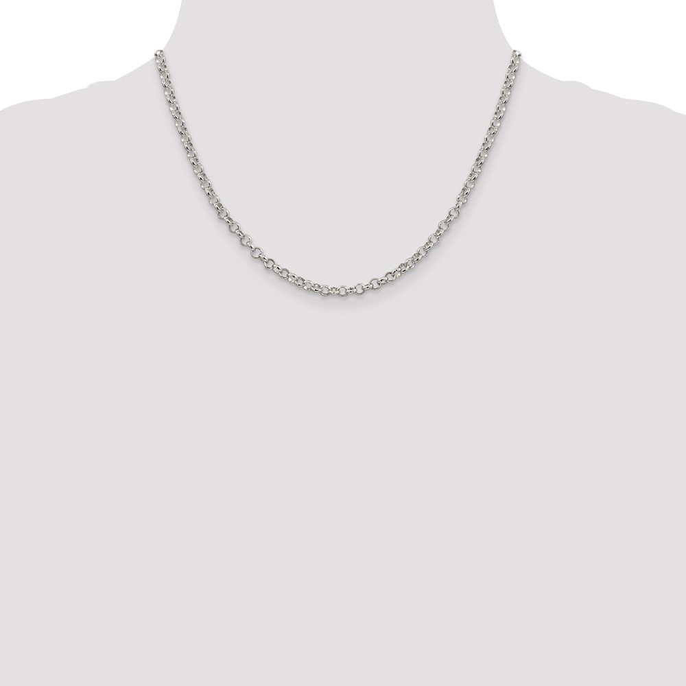 Sterling Silver 4mm Rolo Chain (QFC75-18)