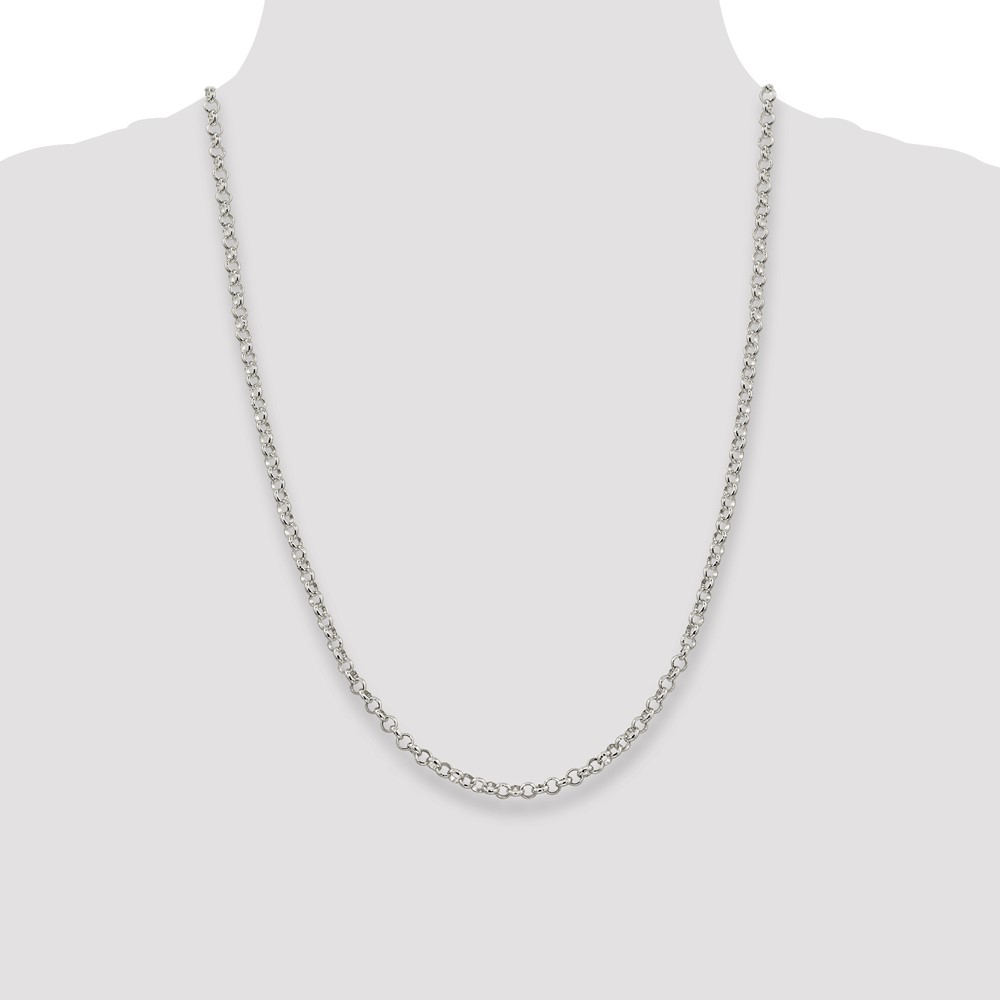 Sterling Silver 4mm Rolo Chain (QFC75-24)