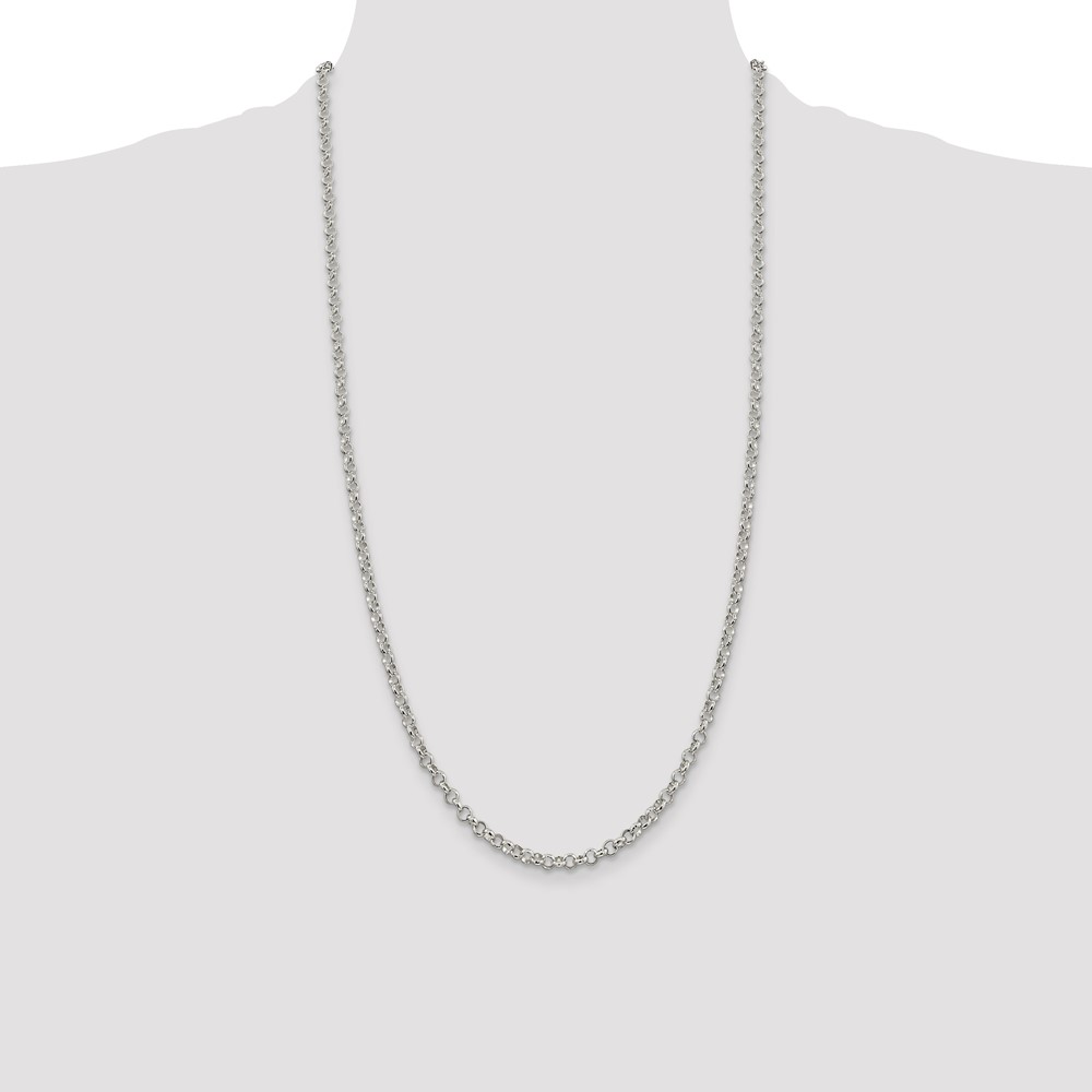 Sterling Silver 4mm Rolo Chain (QFC75-28)