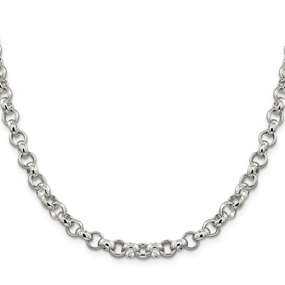 Sterling Silver 6.75mm Rolo Chain