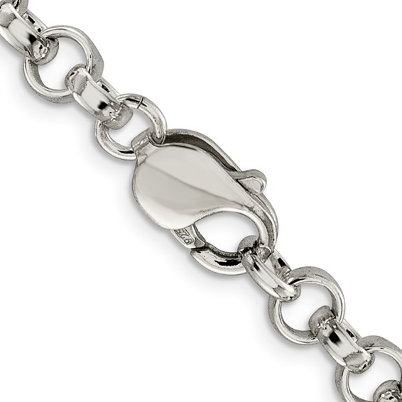 Sterling Silver 6.75mm Rolo Chain