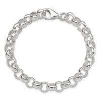 Sterling Silver Polished 8.00mm Belcher Light Bracelet, 7.5" view 4