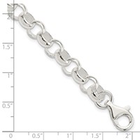 Sterling Silver Polished 8.00mm Belcher Light Bracelet, 7.5" view 3