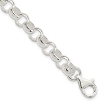 Sterling Silver Polished 8.00mm Belcher Light Bracelet, 7.5" view 1