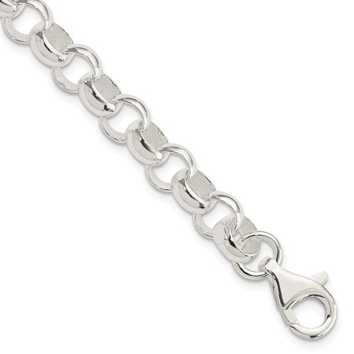 Sterling Silver Polished 8.00mm Belcher Light Bracelet, 7.5"