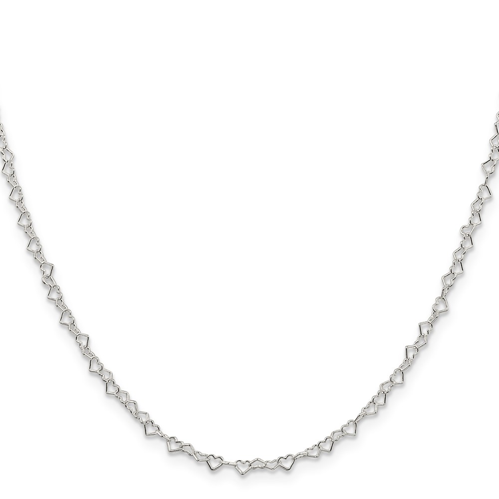 Sterling Silver 3.5mm Fancy Heart Link Chain (QFC81-16)