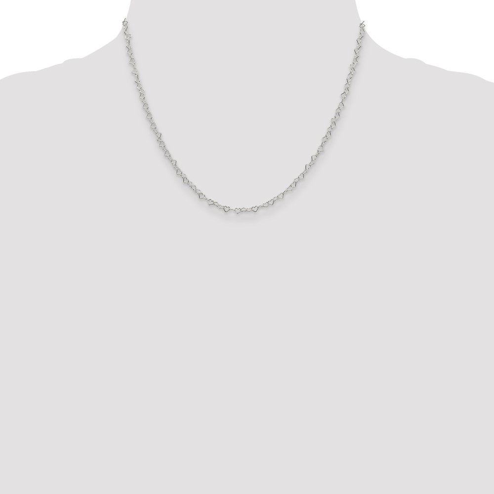 Sterling Silver 3.5mm Fancy Heart Link Chain (QFC81-18)