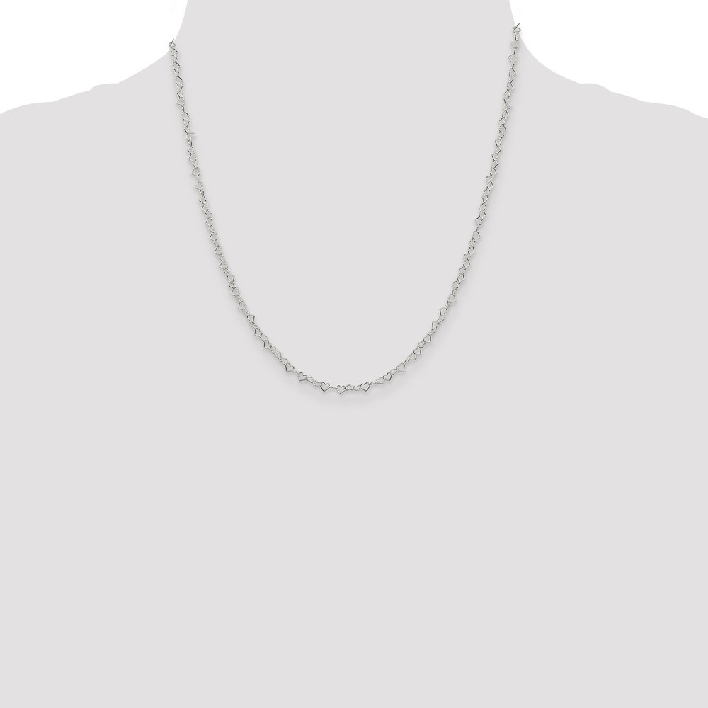 Sterling Silver 3.5mm Fancy Heart Link Chain (QFC81-20)