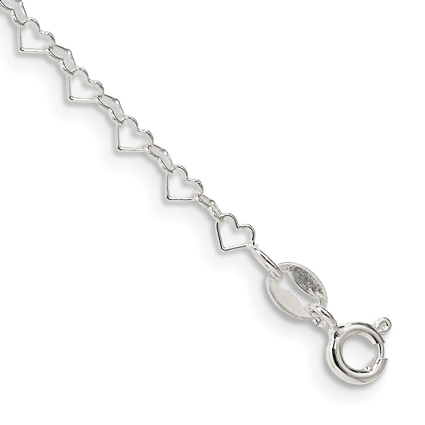 Sterling Silver 3.5mm Fancy Heart Link Chain (QFC81-7)