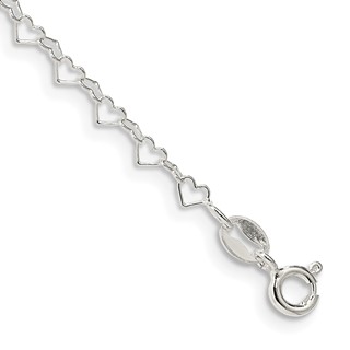 Sterling Silver Fancy Heart Link Chain