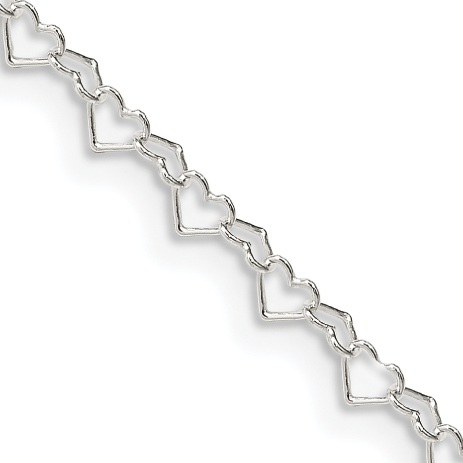 Sterling Silver 3.5mm Fancy Heart Link Chain (QFC81-16)