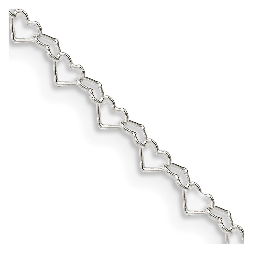 Sterling Silver 3.5mm Fancy Heart Link Chain (QFC81-16)