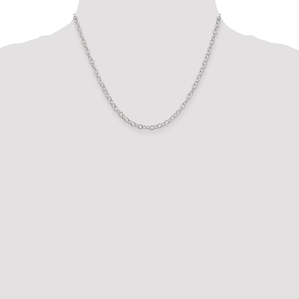 Sterling Silver 3.5mm Fancy Cable Chain (QFC82-18)