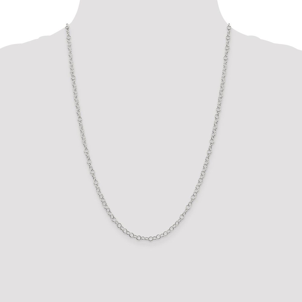 Sterling Silver 3.5mm Fancy Cable Chain (QFC82-24)