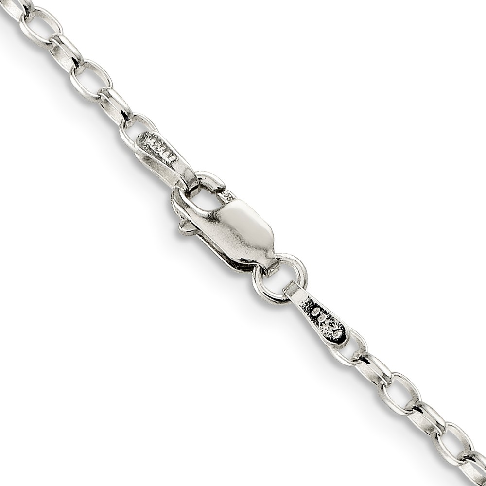 Sterling Silver 2.5mm Oval Fancy Rolo Chain (QFC85-30)