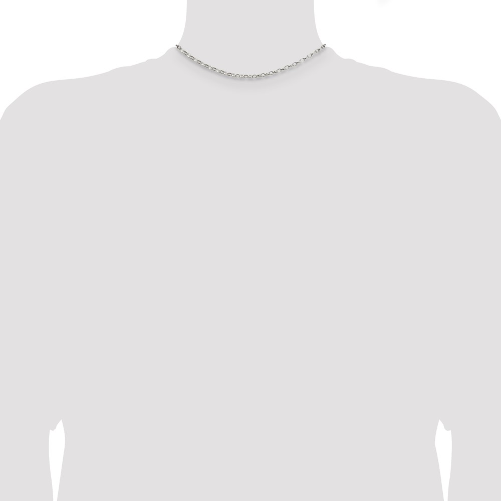 Sterling Silver 2.5mm Oval Fancy Rolo Chain (QFC85-14)